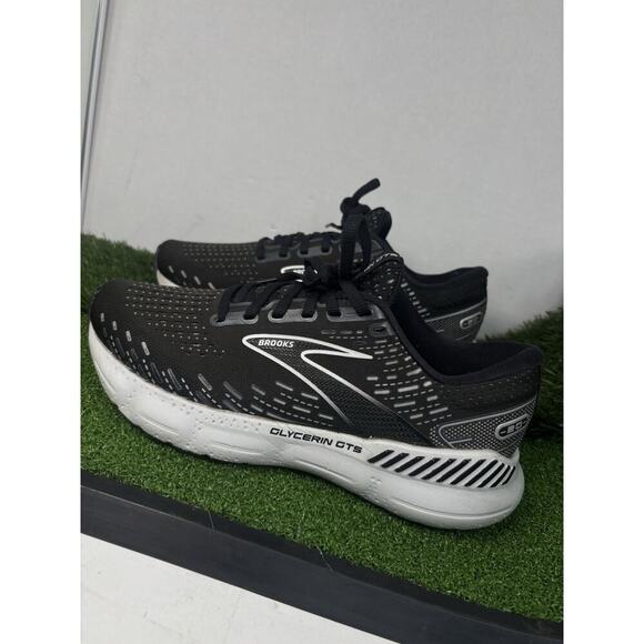 Brooks Glycerin GTS 20 Shoes Womens 8 Black White Alloy Road Running Support - Picture 1 of 8
